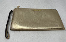 Load image into Gallery viewer, Michael Kors Womens Gold Pebbled Leather Zipper Inner Pocket Wristlet Wallet