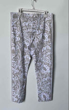 Load image into Gallery viewer, Gretchen Scott Womens Gripeless Taupe White Floral Pull-On Ankle Pants Size XL
