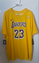 Load image into Gallery viewer, Nike Mens Yellow NBA Los Angeles Lakers LeBron James #23 T-Shirt Sz 2XL W/ Tags