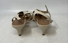 Load image into Gallery viewer, Bernardo Womens Beige Leather Pointed Toe T-Strap Kitten Slingback Heels Size 8M