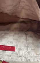 Load image into Gallery viewer, Michael Kors Womens Red Double Handle Inner Pockets Shoulder Handbag