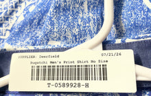 Load image into Gallery viewer, Bugatchi Mens Blue White Printed Long Sleeve Shaped Fit Button-Up Shirt No Size