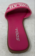 Load image into Gallery viewer, Soda Milan Womens Flair Pink Square Open Toe Slip-On Slide Sandals Size 6.5