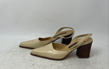Load image into Gallery viewer, Via Spiga Womens Beige Leather Pointed Toe Slip-On Slingback Heels Size 7.5