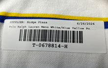Load image into Gallery viewer, Polo By Ralph Lauren Mens White Blue Yellow Striped Short Sleeve Polo Shirt Sz L