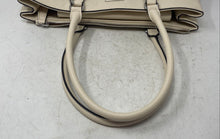 Load image into Gallery viewer, Guess Womens Beige Monogram Embossed Faux Leather Satchel Bag With Coin Purse