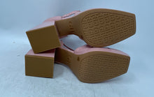 Load image into Gallery viewer, GB Womens Pink Patent Leather Square Toe Block Platform Heels Size 7.5M