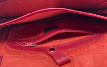 Load image into Gallery viewer, Kenneth Cole Womens Red Leather Adjustable Strap Magnetic Flap Crossbody Purse