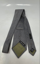 Load image into Gallery viewer, Giorgio Armani Mens Gray Argyle Keeper Loop Adjustable Pointed Tie
