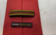 Load image into Gallery viewer, BCBG Attitude Mens Red Printed Silk Keeper Loop Adjustable Formal Pointed Tie