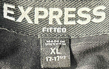 Load image into Gallery viewer, Express Mens Black Striped Long Sleeve Collared Button-Up Shirt Size XL