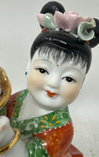 Load image into Gallery viewer, Vintage Hand Painted Chinese Porcelain Collectible Girl Figurine