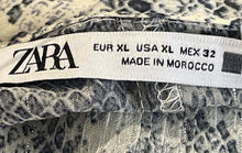 Load image into Gallery viewer, Zara Womens Gray White Snakeskin Print Button Front Mini Dress Size XL With Tag