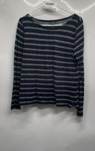 Load image into Gallery viewer, Lauren Ralph Lauren Womens Black White Striped Long Sleeve Blouse Top Size M