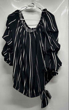 Load image into Gallery viewer, Vince Camuto Womens Black Striped Long Sleeve Off-The-Shoulder Blouse Top Sz 3X