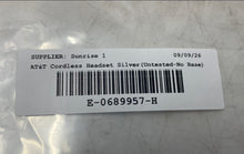 Load image into Gallery viewer, AT&T Black Silver Cordless Volume Control Wireless Headset Not Tested No Base