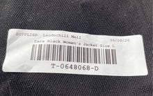 Load image into Gallery viewer, Zara Womens Black Long Sleeve Studded Collared Denim Jacket Size Large