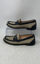 Load image into Gallery viewer, J.Crew Womens Black Beige Slip-On Round Toe Penny Loafer Shoes Size 8