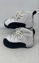 Load image into Gallery viewer, Nike Kids Air Jordan 12 Retro White Black Lace-Up Sneaker Shoes Size 7C