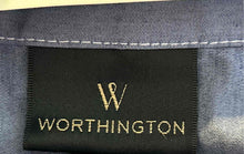 Load image into Gallery viewer, Worthington Womens Gray Puff Sleeve Collared Button Front Blouse Top Size M