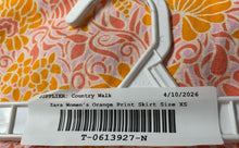 Load image into Gallery viewer, Zara Womens Orange Floral Print Slit Ruched Detail Side Zip Mini Skirt Size XS