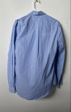 Load image into Gallery viewer, Ralph Lauren Mens Blue Printed Cotton Slim Fit Stretch Button-Up Shirt Size M