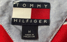 Load image into Gallery viewer, Tommy Hilfiger Mens Red Striped Cotton Short Sleeve Collared Polo Shirt Size M