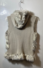 Load image into Gallery viewer, Jessica Simpson Womens Taupe Beige Faux Fur Sleeveless Full-Zip Hoodie Size M