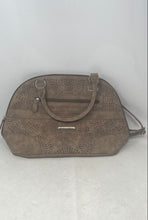 Load image into Gallery viewer, Stone Mountain Womens Brown Leather Perforated Top Handle Shoulder Handbag