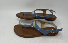 Load image into Gallery viewer, Michael Kors Womens Blue Brown Leather Flats Thong Sandals Size 6.5M