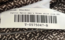 Load image into Gallery viewer, Calvin Klein Mens Brown Printed Collared Short Sleeve Button-Up Shirt Size XXL