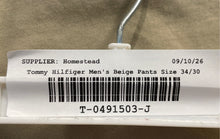 Load image into Gallery viewer, Tommy Hilfiger Mens Beige Flat Front Straight Leg Trouser Pants Size 34/30