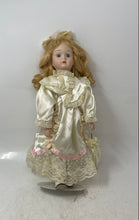 Load image into Gallery viewer, Curly Blonde Hair Blue Eyes Decorative Childrens Porcelain Doll With Outfit