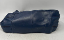Load image into Gallery viewer, Michael Kors Womens Ludlow Blue Leather Double Handle Drawstring Shoulder Bag