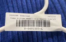 Load image into Gallery viewer, Tommy Hilfiger Womens Blue Round Neck Cable Knitted Pullover Sweater Size L/G