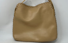 Load image into Gallery viewer, M London Womens Beige Leather Braided Trim Inner Pocket Medium Shoulder Purse
