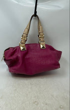 Load image into Gallery viewer, Michael Kors Womens Grayson Fuchsia Pink Nude Leather Charm Satchel Bag