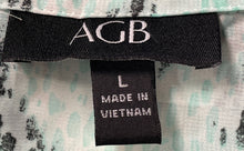 Load image into Gallery viewer, AGB Womens Green Black Abstract Roll Tab Sleeve Blouse With Tank Top Size L