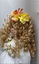 Load image into Gallery viewer, Vintage Blonde Hair Blue Eyes Collector Porcelain Doll In White Maxi Dress w/Tag