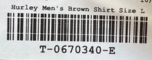 Load image into Gallery viewer, Hurley Mens Brown Cotton Short Sleeve Collared Button-Up Shirt Size Large
