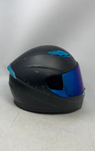 Load image into Gallery viewer, Crown Racing Mens Black Blue Full Face Motorcycle Helmet Size Large
