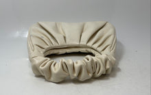Load image into Gallery viewer, JW Pei Womens Gabbi White Faux Leather Ruched Handle Pleated Magnetic Hobo Purse