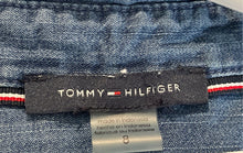 Load image into Gallery viewer, Tommy Hilfiger Womens Blue Chambray Short Sleeve Button Front Shirt Dress Size 8