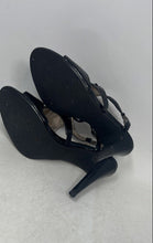 Load image into Gallery viewer, Alfani Womens Black Leather Stiletto Heel Ankle Strap Sandals Size 8.5