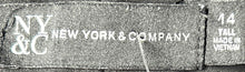 Load image into Gallery viewer, New York & Company Womens Black Flat Front Pockets Dress Pants Size 14T