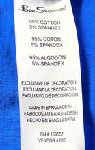 Load image into Gallery viewer, Ben Sherman Mens Blue Crew Neck Short Sleeve Chest Pocket Ringer T-Shirt Size L
