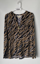 Load image into Gallery viewer, Michael Kors Womens Multicolor Chain Print Long Sleeve Blouse Top Size L