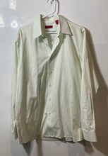 Load image into Gallery viewer, Hugo Boss Mens Green Pinstripe Long Sleeve Collared Dress Shirt Size 16 34/35 41
