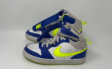Load image into Gallery viewer, Nike Boys Court Borough 2 HJ9241-488 White Blue Neon Green Sneaker Shoes Size 4Y
