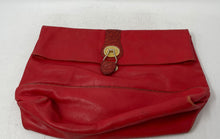 Load image into Gallery viewer, Crouch & Fitzgerald Womens Red Leather Zipper Inner Pockets Clutch Purse